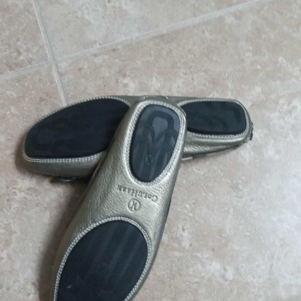 Like New Cole Haan Metallic Leather Mule Slip-On Shoes Sz.7 - Picture 6 of 6